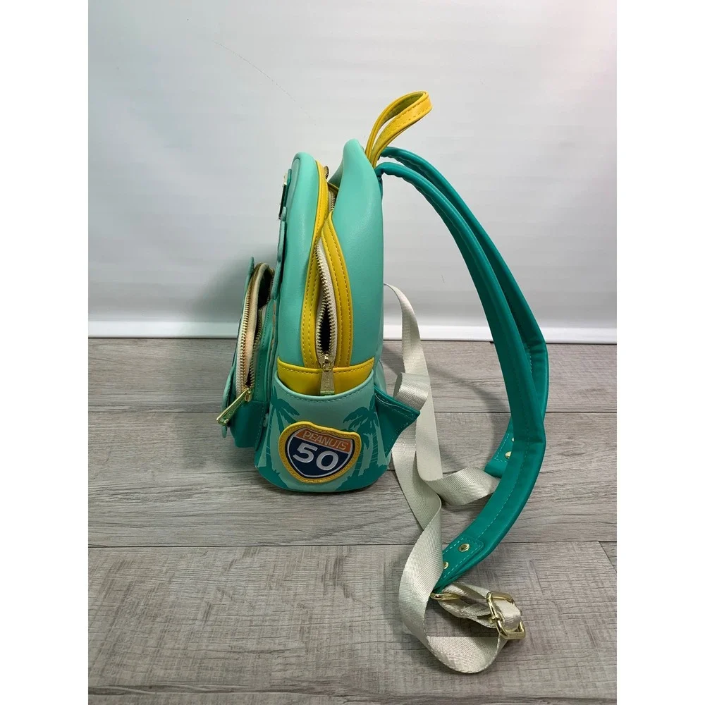 Loungefly Peanuts Snoopy Road Trip Mini Backpack Teal Yellow CANYNPVGP-R